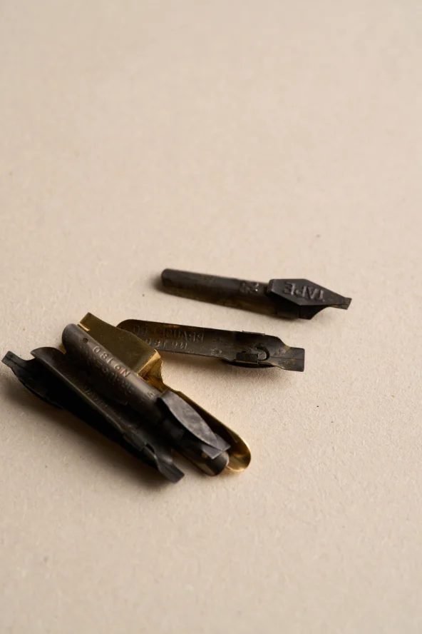 Brause calligraphy nibs used by Gabriel Wolff at Hebrew Tattoos