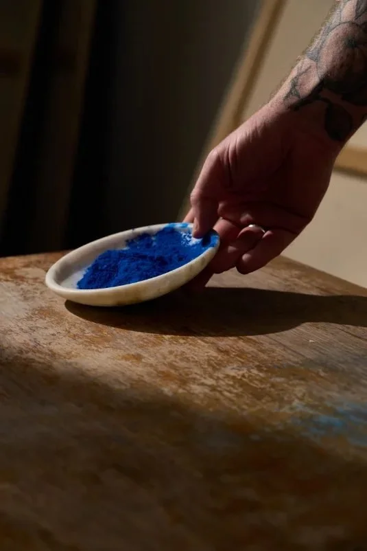 Kremer pigment and Golden acrylic medium used by Gabriel Wolff at Hebrew Tattoos
