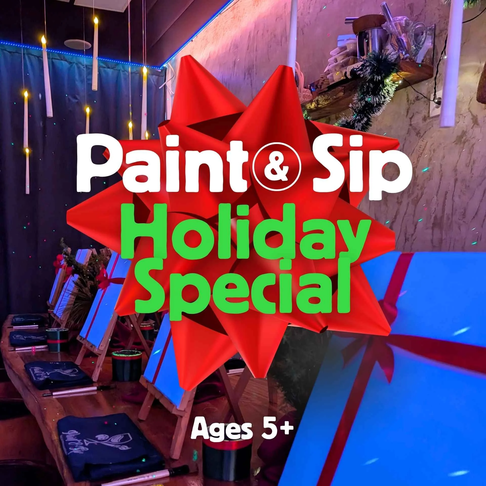 🎨🎄Paint &amp; Sip: Holiday Special (Ages 5+) 