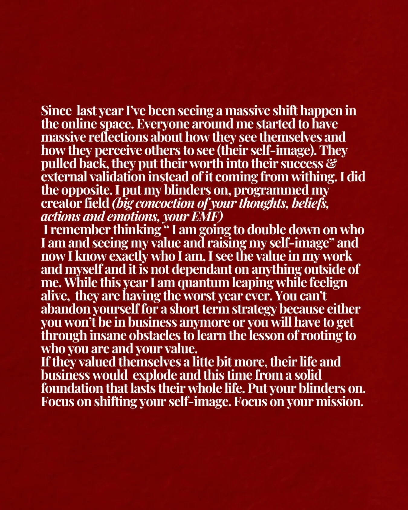 Connect to the value of what you are selling. Connect to your own value. Put the blinders on. Stop riding the emotional roller coaster