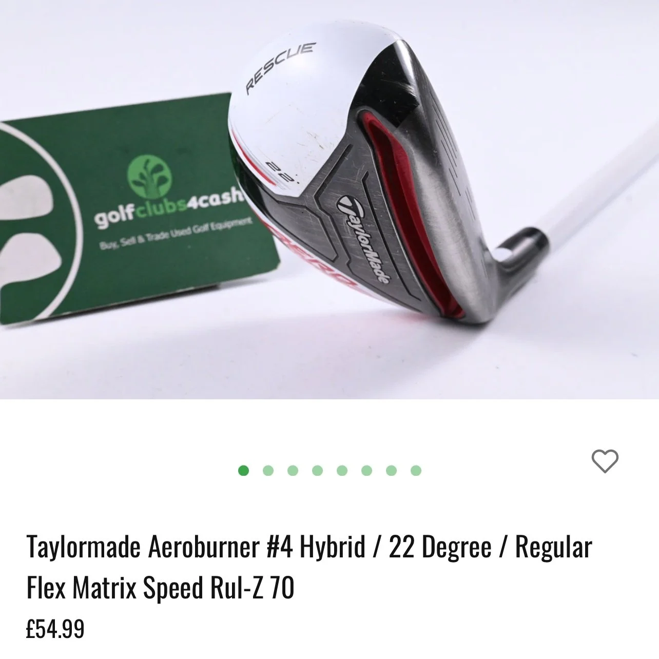 Taylormade Hybrid 22 degree, aeroburner model