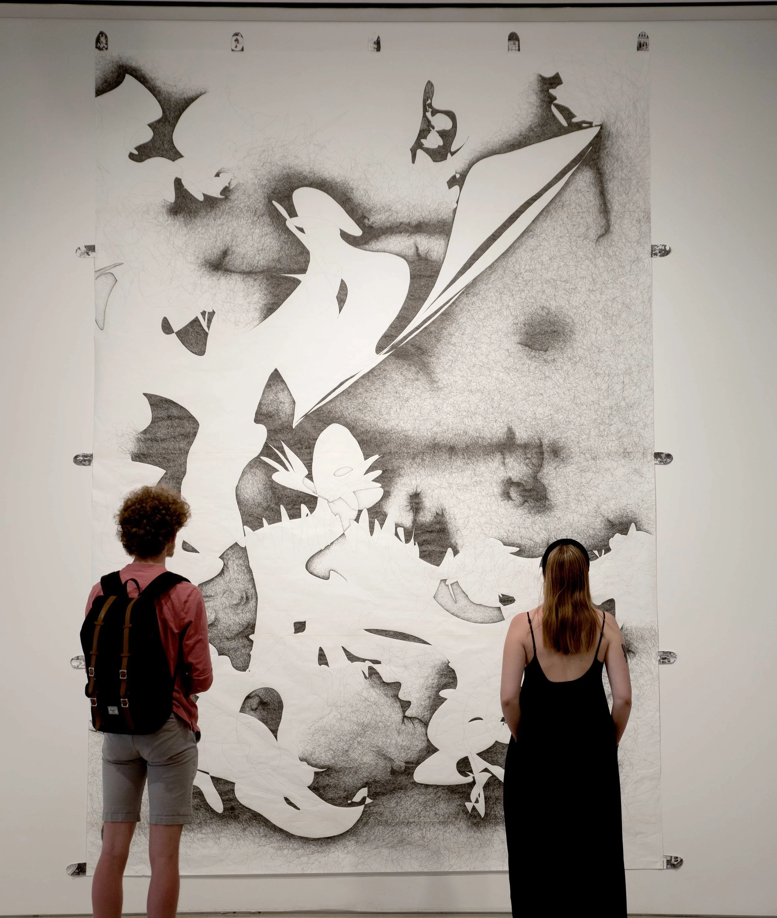 Twirl, 2023, ballpoint pen on paper, 165x118 inches.jpg