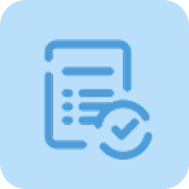 أيقونة مستند بعلامة صح، تمثل الموافقة أو الإكمال.