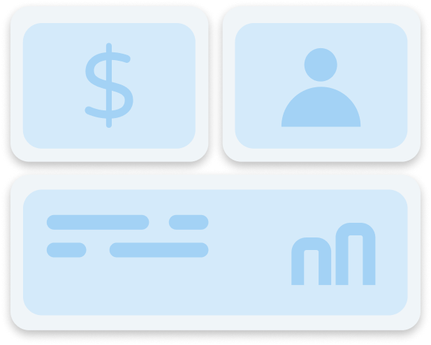 بطاقات معلومات بيانية تعرض أدوات التحليلات والعروض القابلة للتخصيص لفرق المرافق والشؤون المالية.