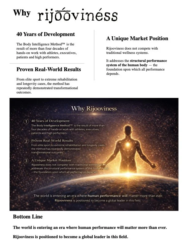 Strategic positioning of the Rijooviness platform within the global wellness economy