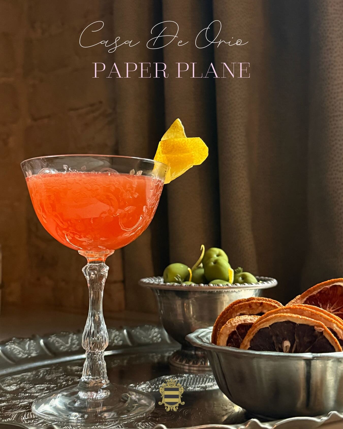 Casa De Orio | Dining 

Not every cocktail earns a place in your personal canon. But, the Paper Plane is permanently installed in mine. 

Equal parts bourbon, Aperol, Amaro Nonino, and lemon juice, it&rsquo;s a modern classic with timeless appeal &md