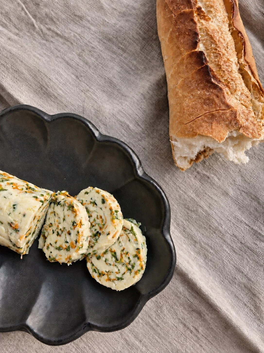 Squash Blossom Compound Butter with Lemon and Chives