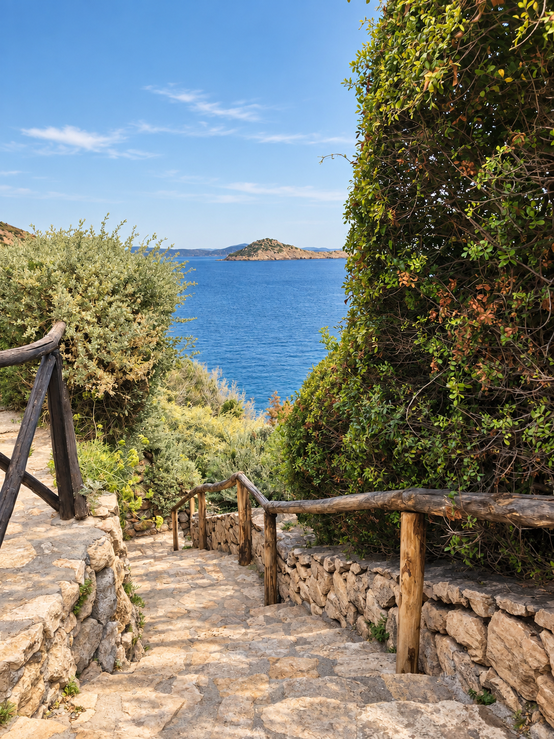  Il Pellicano’s stone steps to the sea 