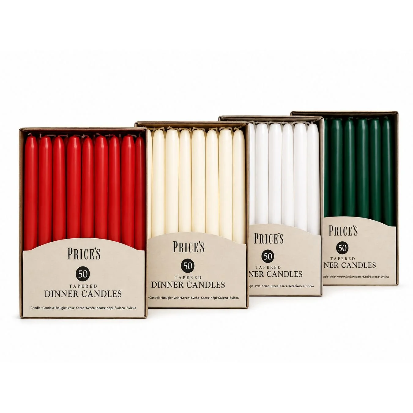 Tapered Dinner Candles- 50 Pack