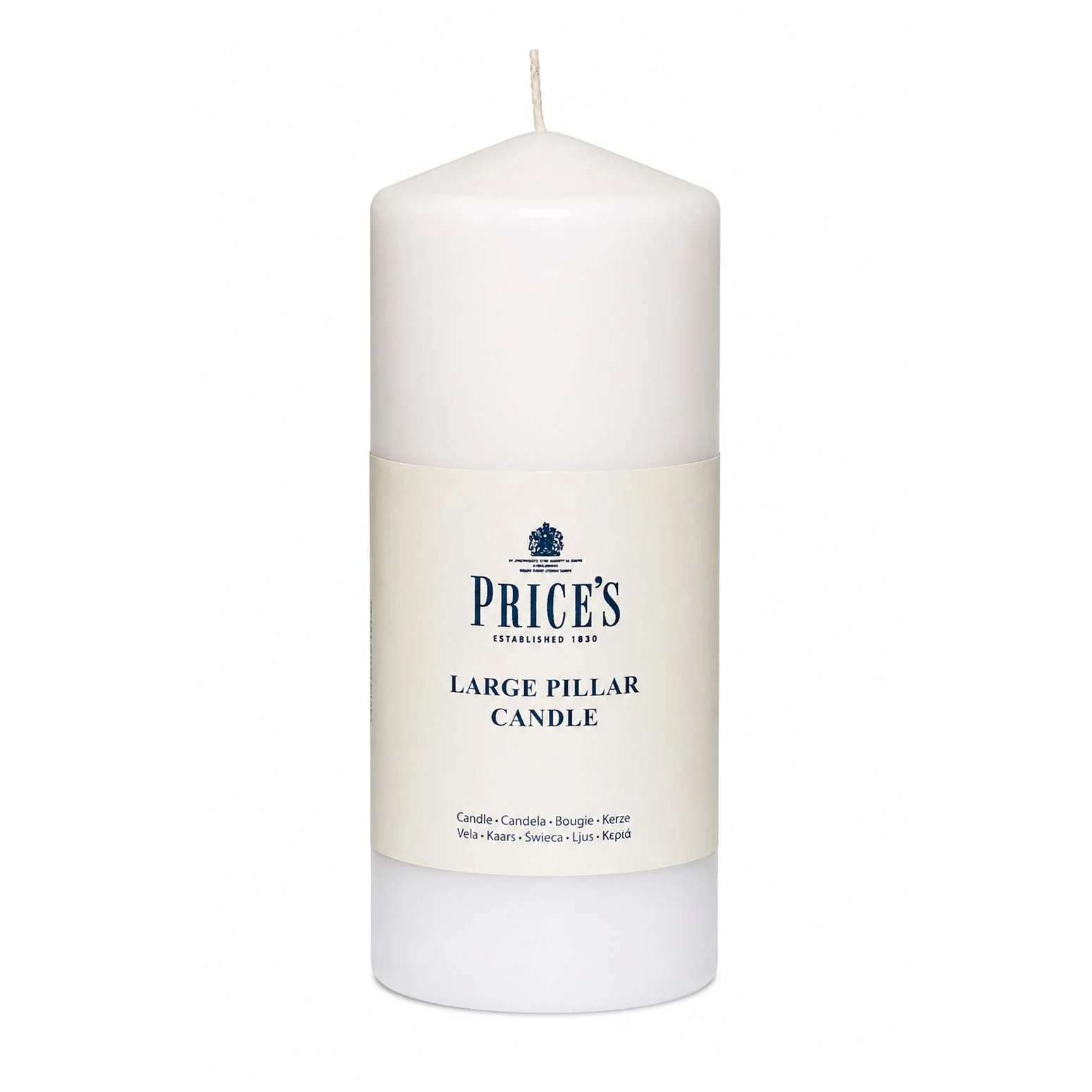 6 Inch Pillar Candle | White & Ivory