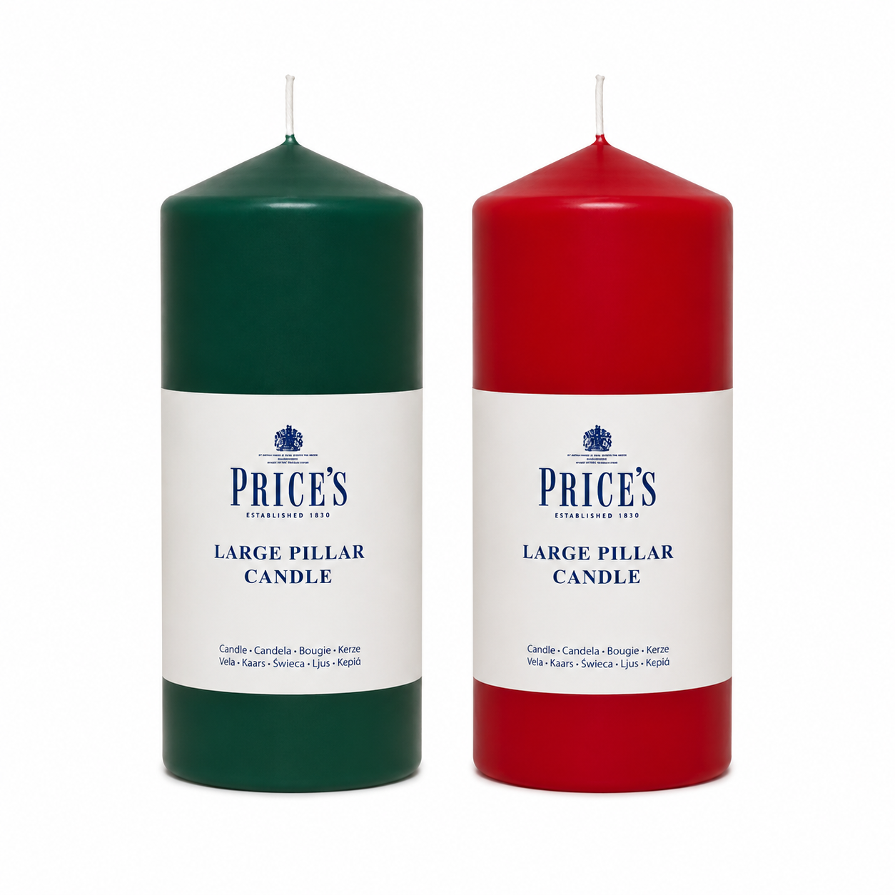 6 Inch Pillar Candle | Green & Red
