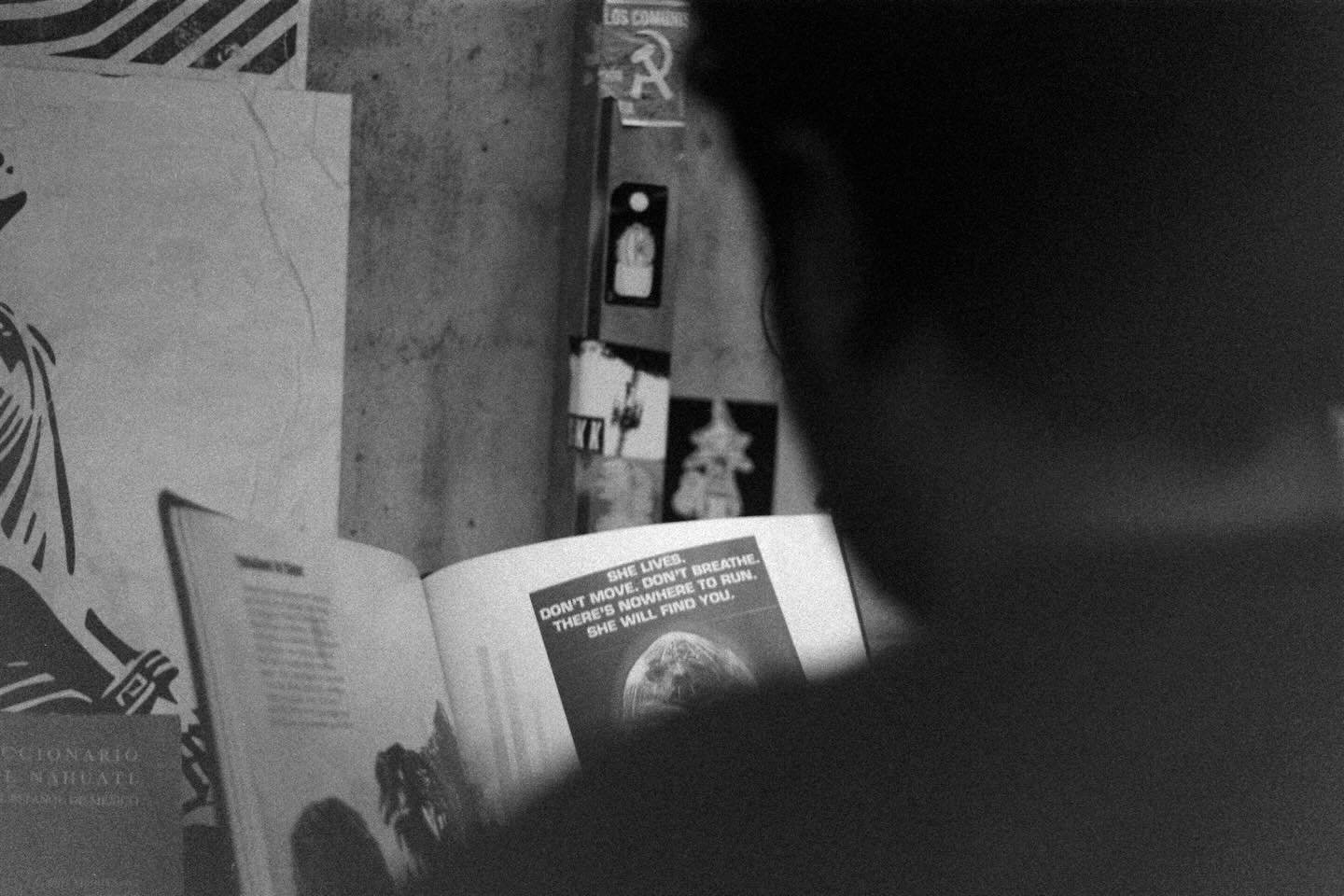 Ominous Reading 
 
&quot;SHE LIVES. DON'T MOVE. DON'T BREATHE. THERE'S NOWHERE TO RUN. SHE WILL FIND YOU.&quot;