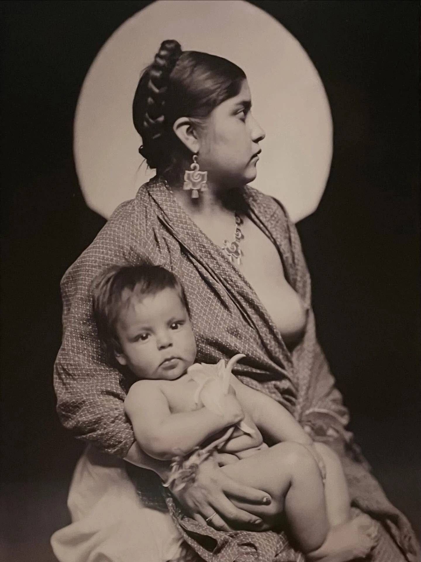 from 'Disputar La Mirada: imaginarios visuales de la mujeres ind&iacute;genas' at the Museo Nacional de Arte in Mexico City 

1.Mujer con beb&eacute; en brazos, by Luis M&aacute;rquez Romay
2.Primer hogar, el m&aacute;s seguro, by Citlali Fabi&aacute