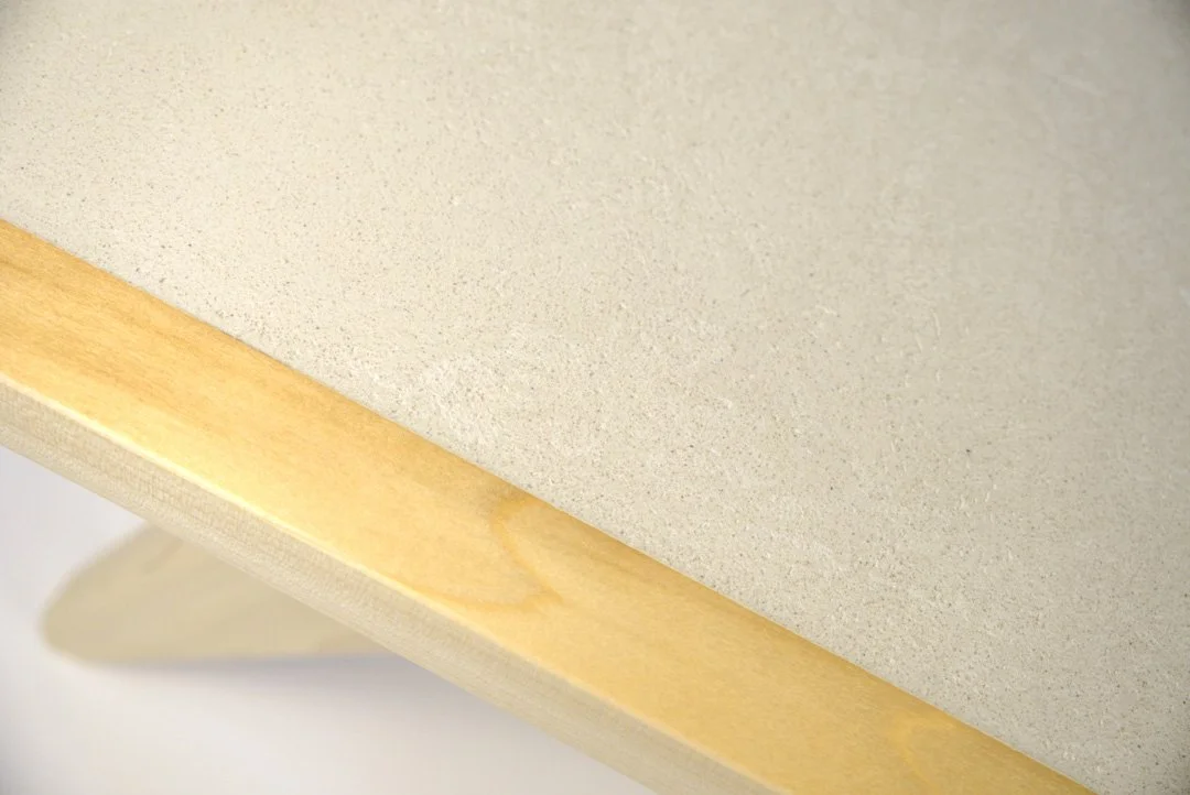 This table was a fun experiment with tulip wood and off-white microcement.

The warm, yellow timber and the harder, cooler cement create a clean contrast. Both surfaces meet seamlessly, giving it a continuous feel and a satisfying finish.

#woodworki