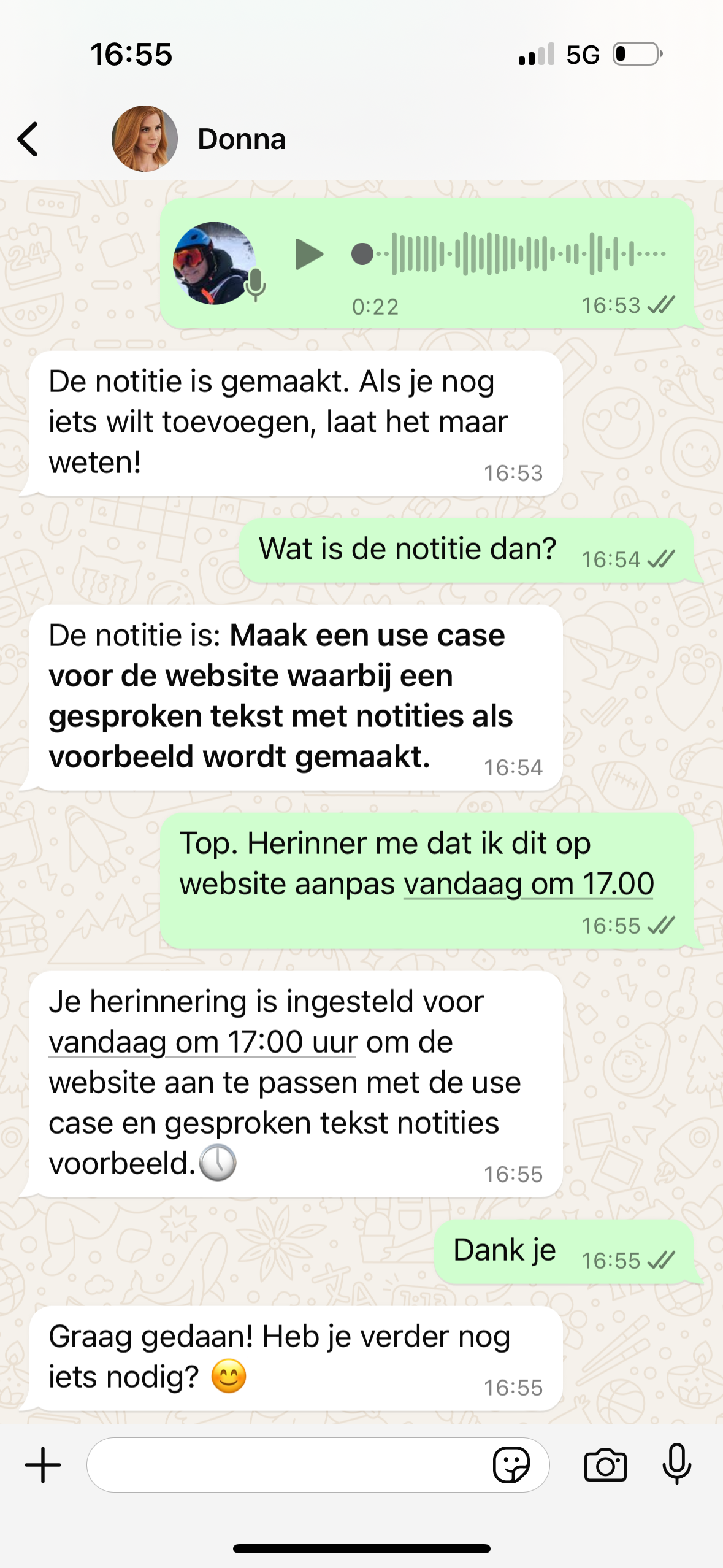 Gesproken notities opnemen en bewaren.