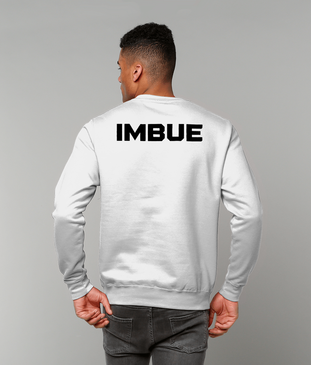 White Sweater Black 'IMBUE' Back Print.png