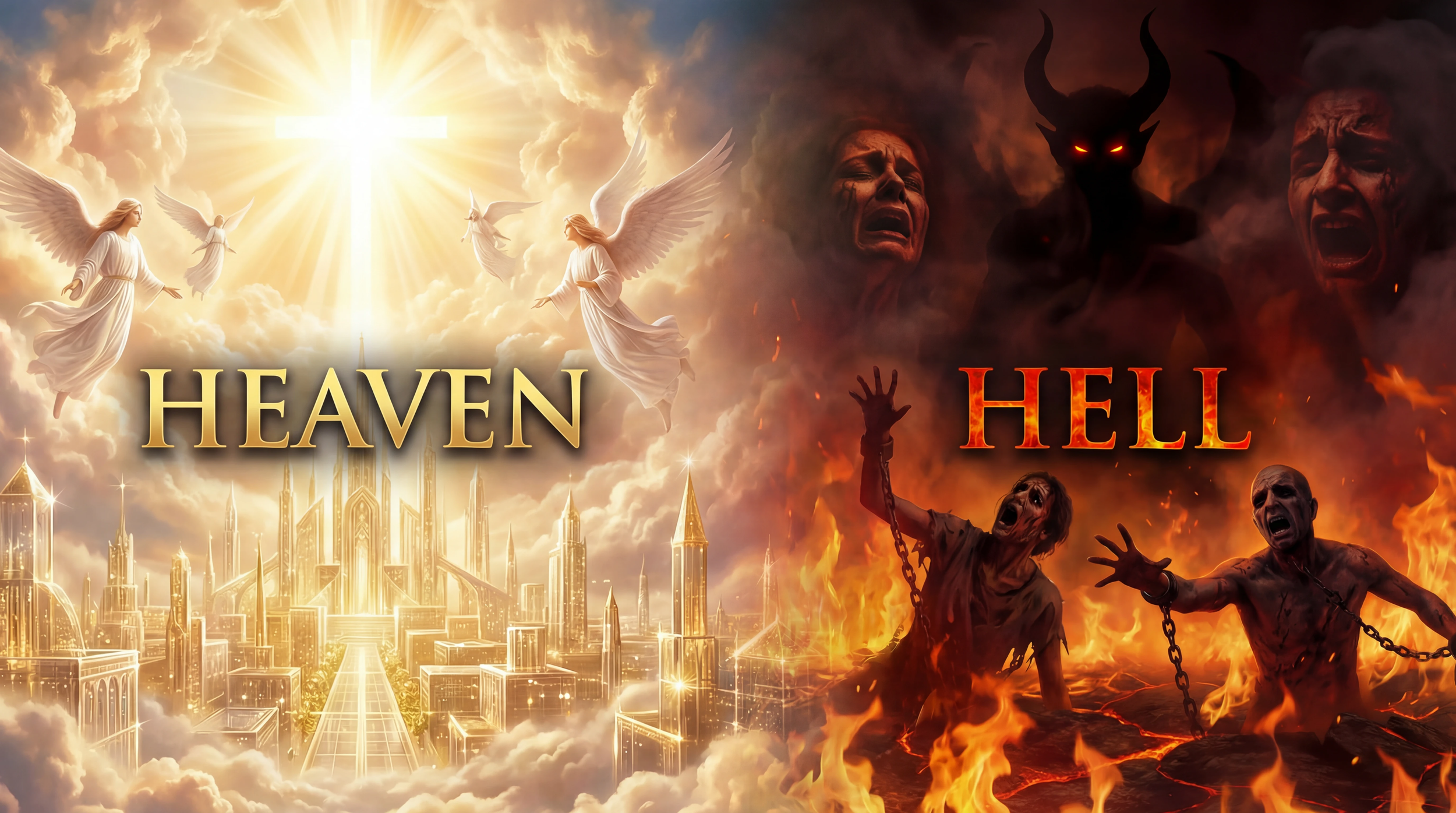 heaven or hell is where you will go when you die. Choose how you live your life and follow Jesus Christ.