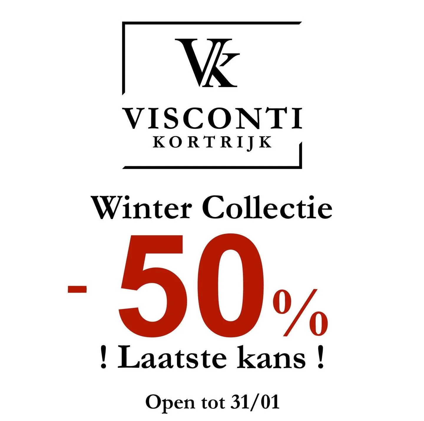 Laatste kans!!!
Wintercollectie aan -50%
Gesloten van 01/02 - 15/02 voor renovatie werken.