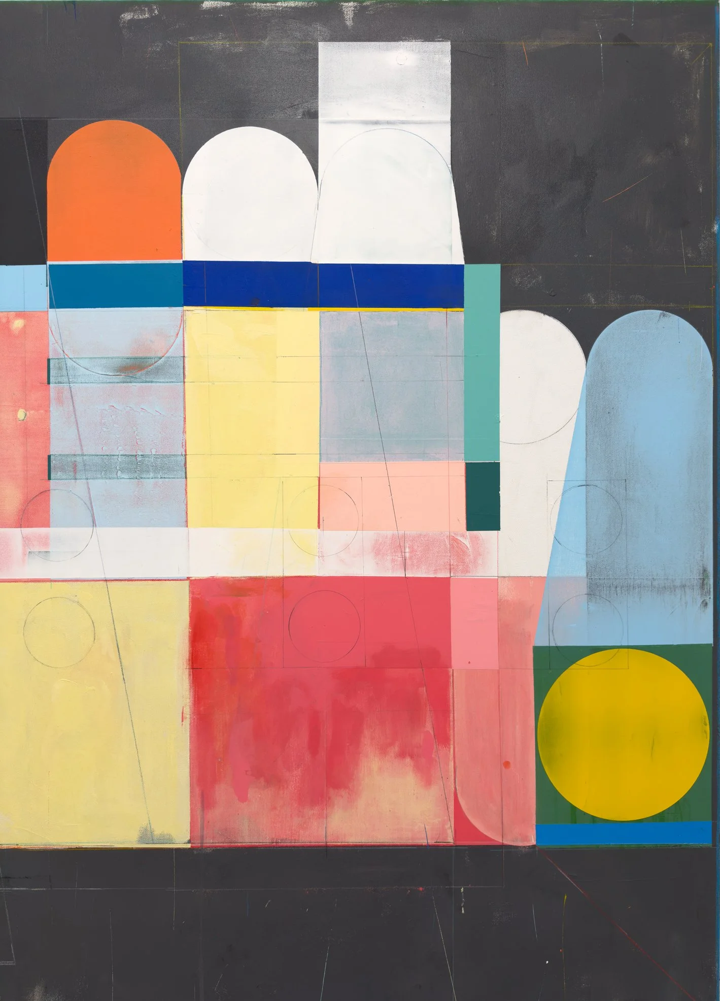 Right-side detail of Alberto Ruiz Villar’s abstract composition highlighting proportional variations and architectural rhythm.