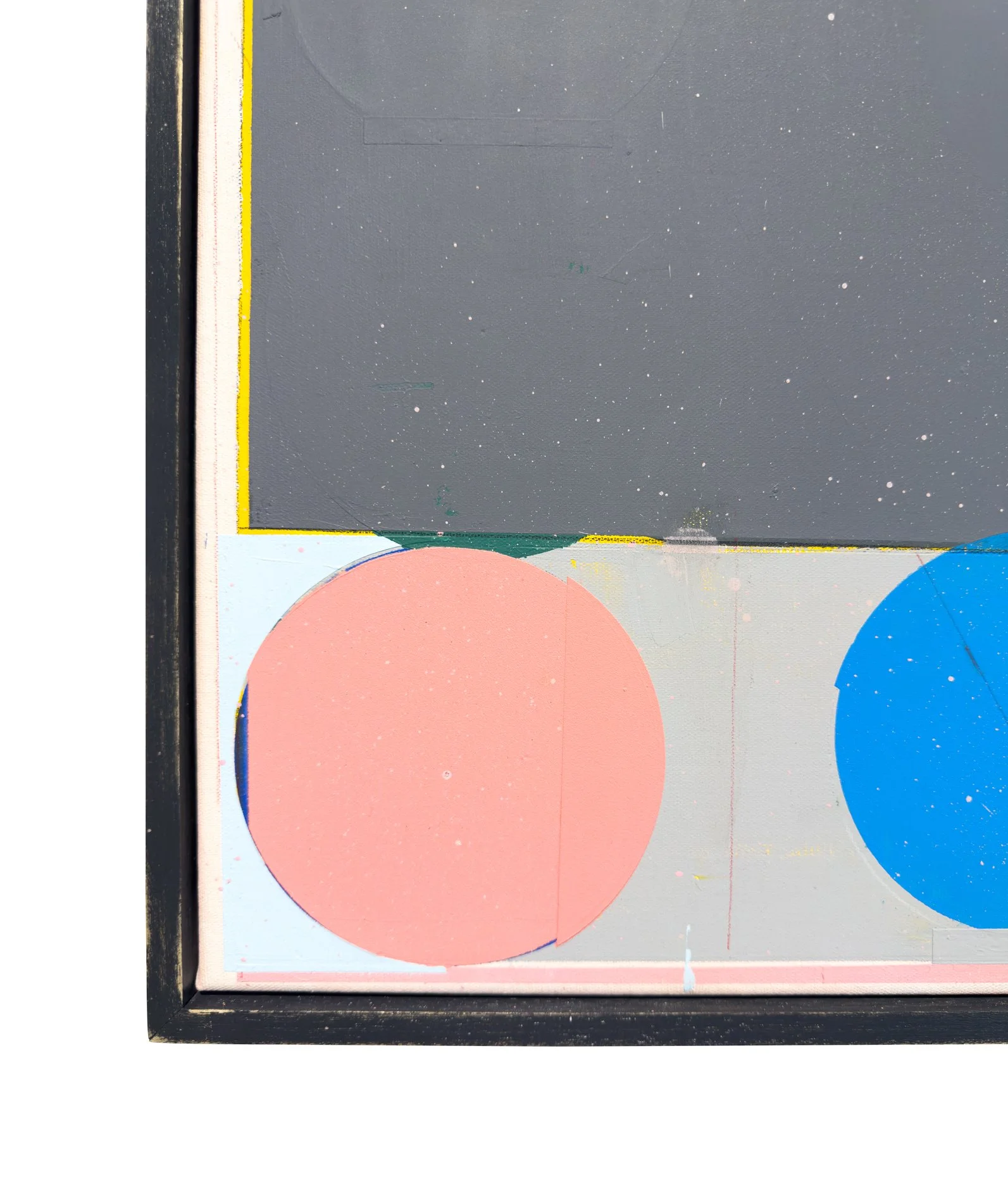 Lower-left detail of 24022026, showing pink circle, grey field, yellow edge and visible process marks