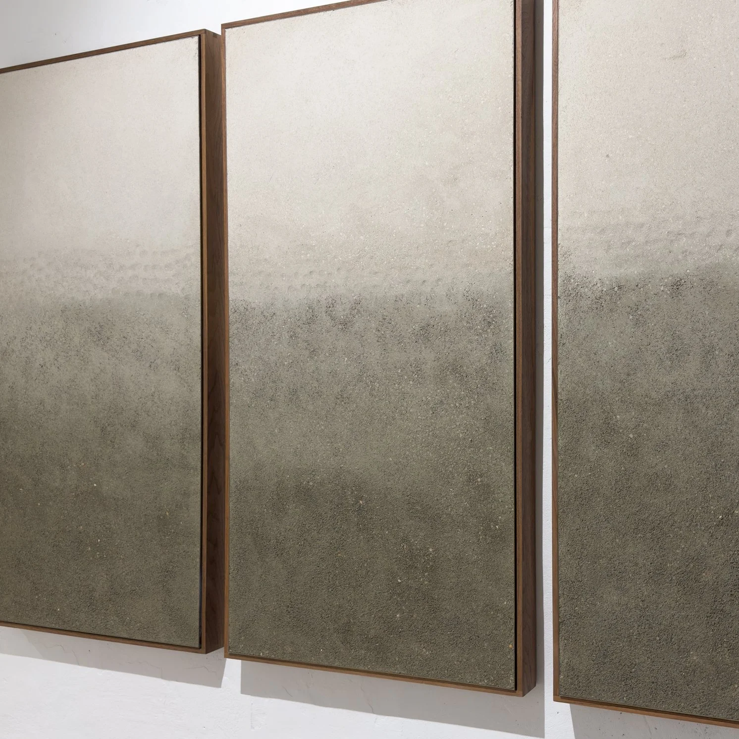 Side view of CM0010 – Ombre Series highlighting material depth and wood framing by Adam Weismann, Claymoon