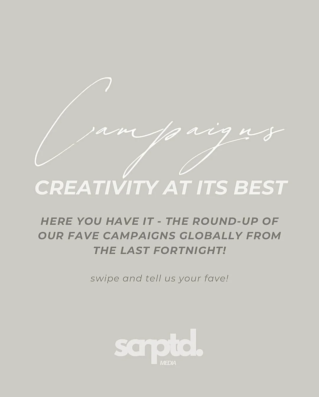CAMPAIGN ROUND UP FROM SOME OF THE BEST IN THE BIZ! 
 
Here are the global campaigns we couldn&rsquo;t stop talking about over the last fortnight:

✨ @orebella : Eternal Roots &ndash; Because she really isn&rsquo;t of this world (she&rsquo;s a real l