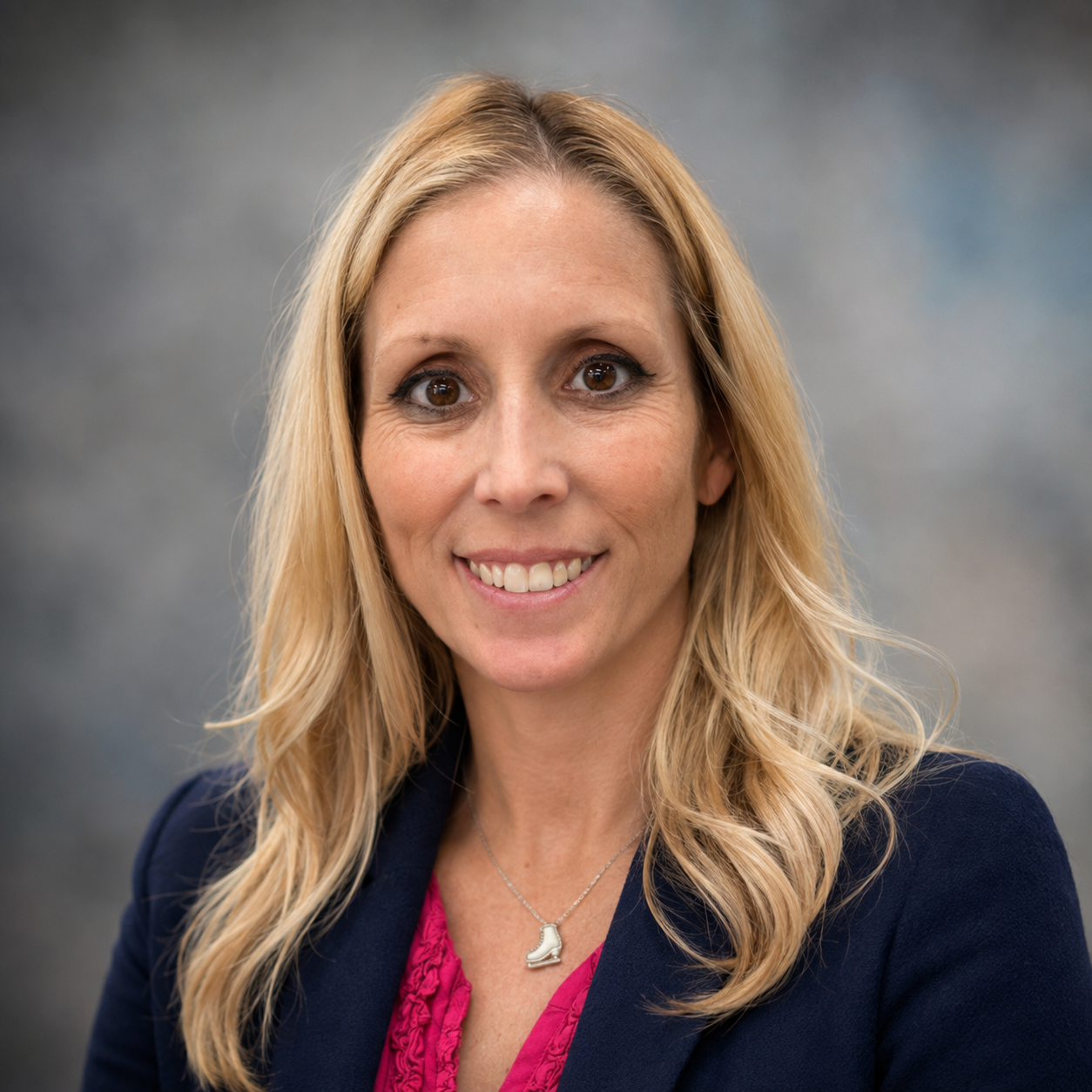 Head shot of figure skating coach Sarah Smith