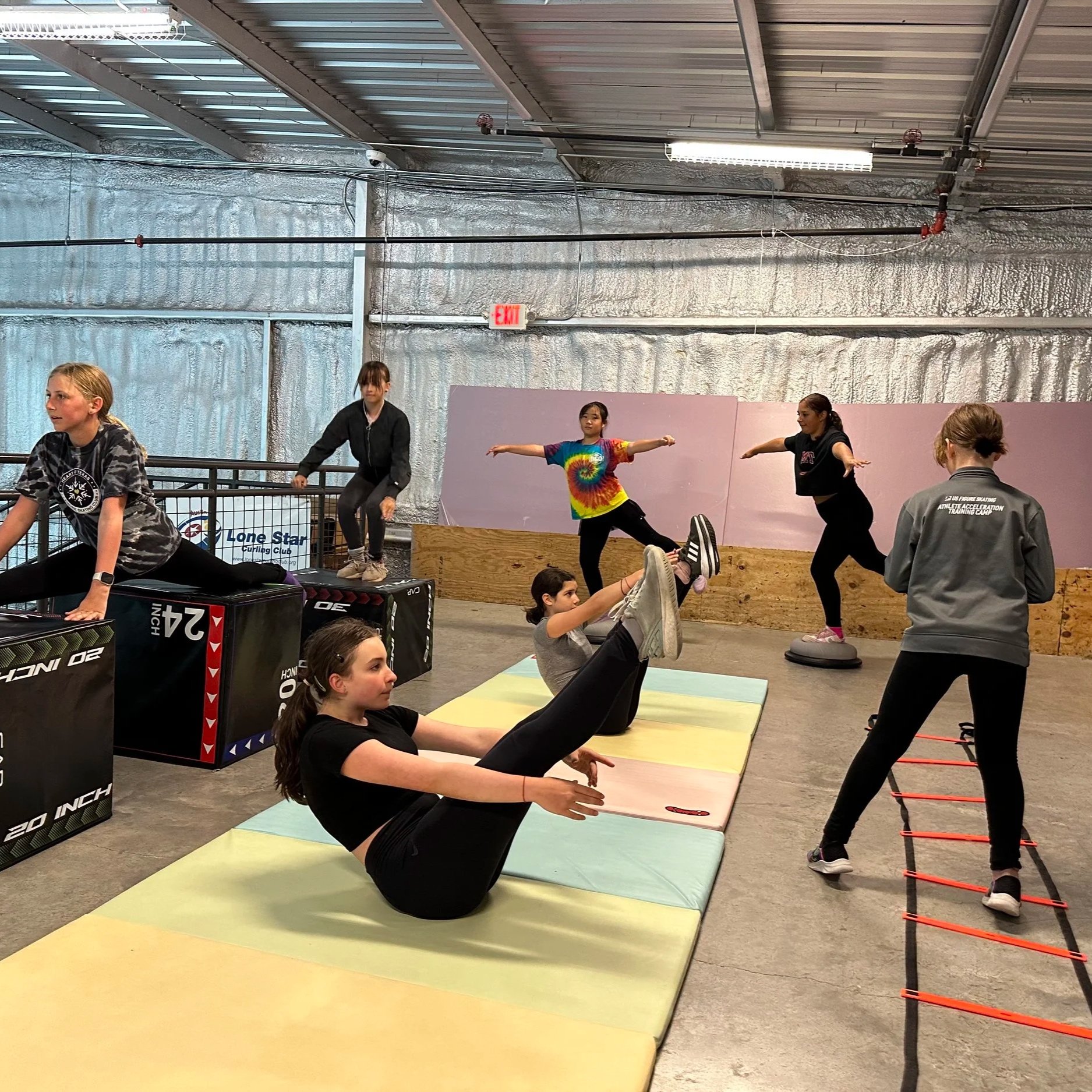 Off-ice training and stretching for figure skaters in Austin