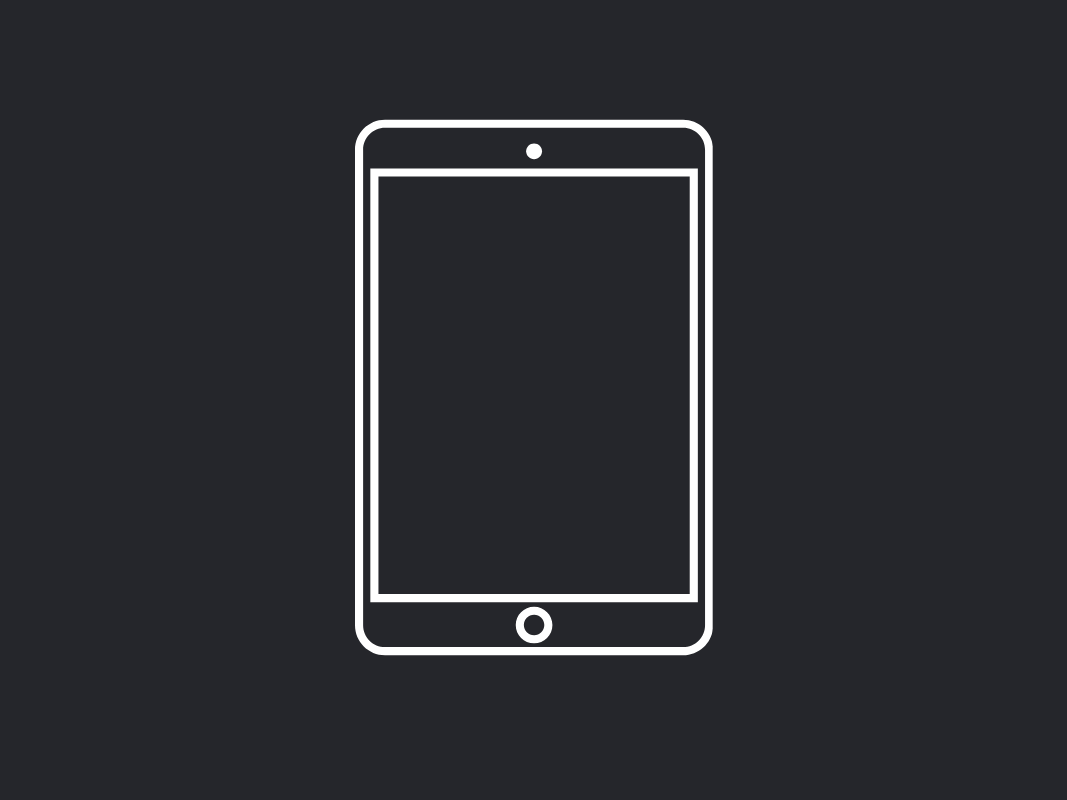 Illustration av en smartphone med svart bakgrund och vit kontur.