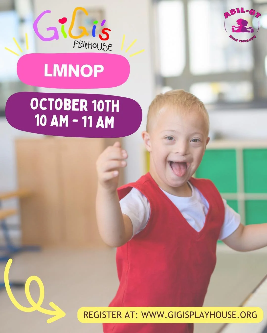 🎶👋 This Friday at Abil OT Kids Therapy Clayton &ndash; LMNOP!

Join us for an interactive and engaging morning where parents and little ones can learn basic sign language and other forms of communication through music and language-based activities.
