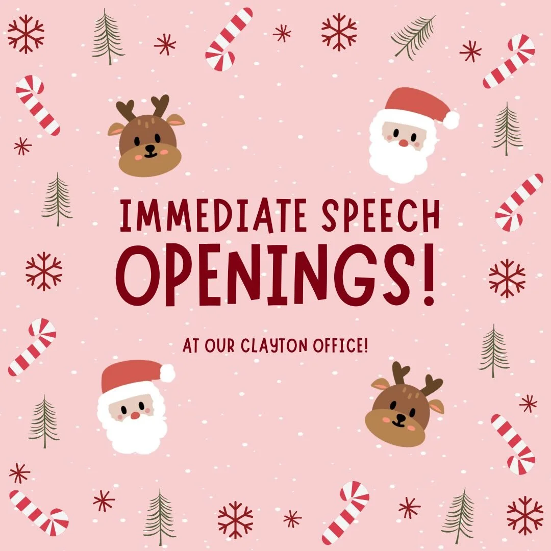 🌟 Exciting News, Clayton Families! 🌟
AbilOT Kids Therapy now has IMMEDIATE openings for Speech Therapy at our Clayton office!

If your child needs support with:
🗣️ Speech clarity
💬 Language development
🤝 Social communication
📚 Early literacy sk