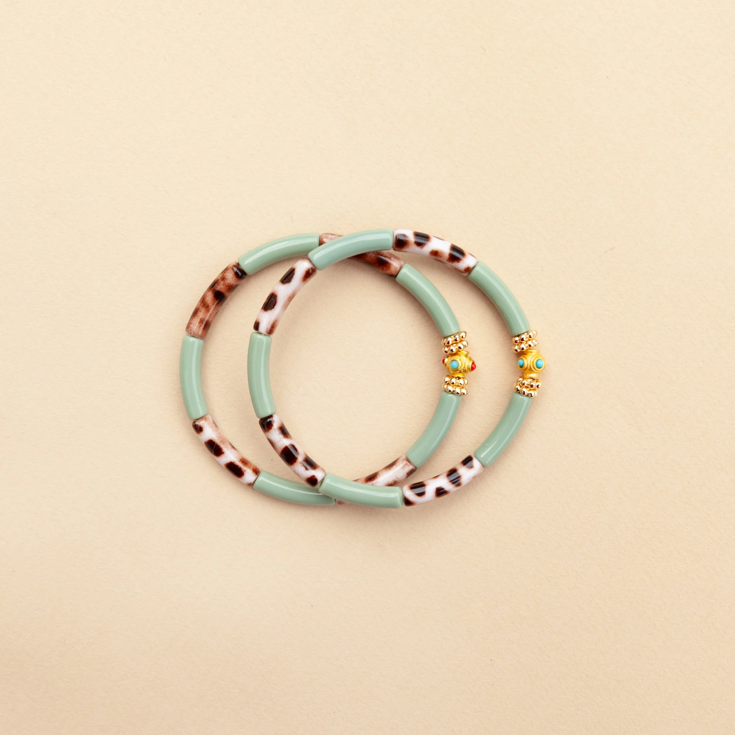 Duo Mini Léo Mix Pistache - 2 bracelets - NEW !