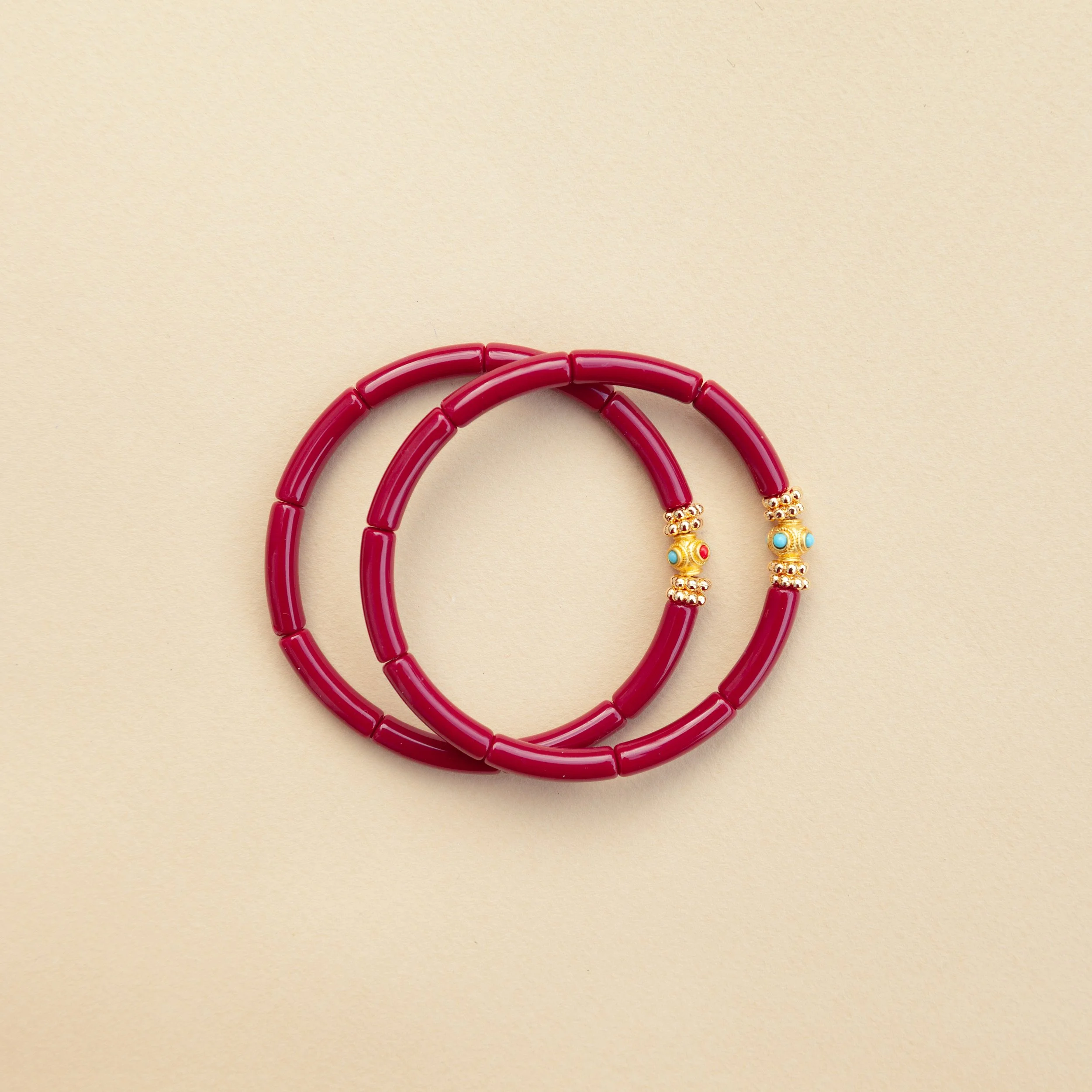 Duo Mini Léo Bordeaux - 2 bracelets - NEW !