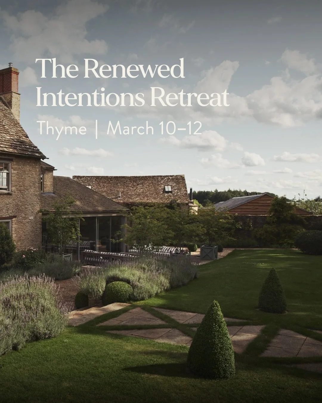 Six days to go.
In just under a week, we gather at @thyme.england for The Renewed Intentions Retreat. Three days of flow and breath, insight and conversation, restoration and creation.

A pause from the pace.
A reset for the season ahead.
A space to 