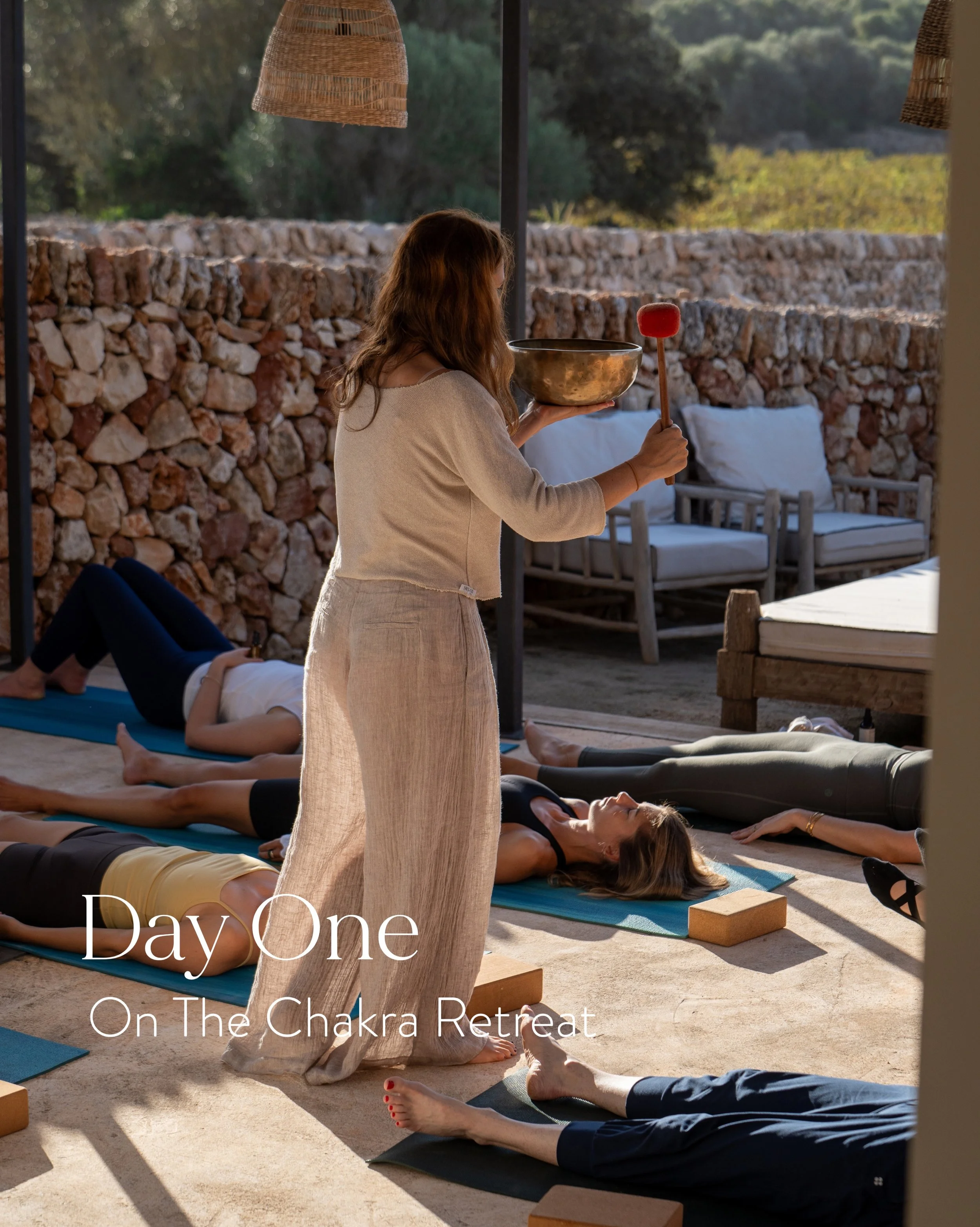 Three days to go until The Chakra Retreat in Menorca. Here&rsquo;s what Day One will look like:

Arrive, drop your bags and ease straight into retreat mode. Whether that&rsquo;s a facial with @paola_flowinglift, a massage, Reiki session, tarot readin