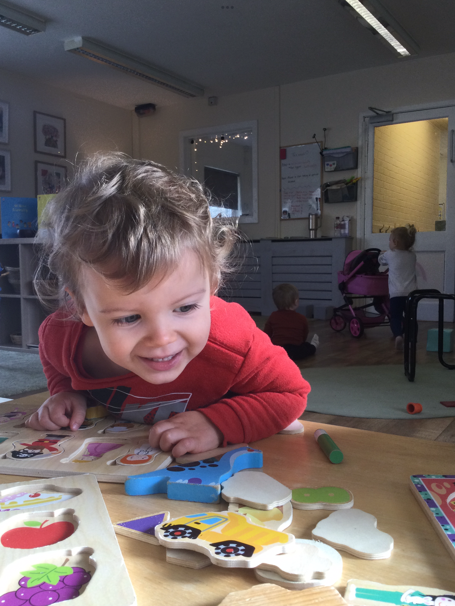 Modern houses on a grassy hillside with snow-capped mountains in the background under a cloudy sky.