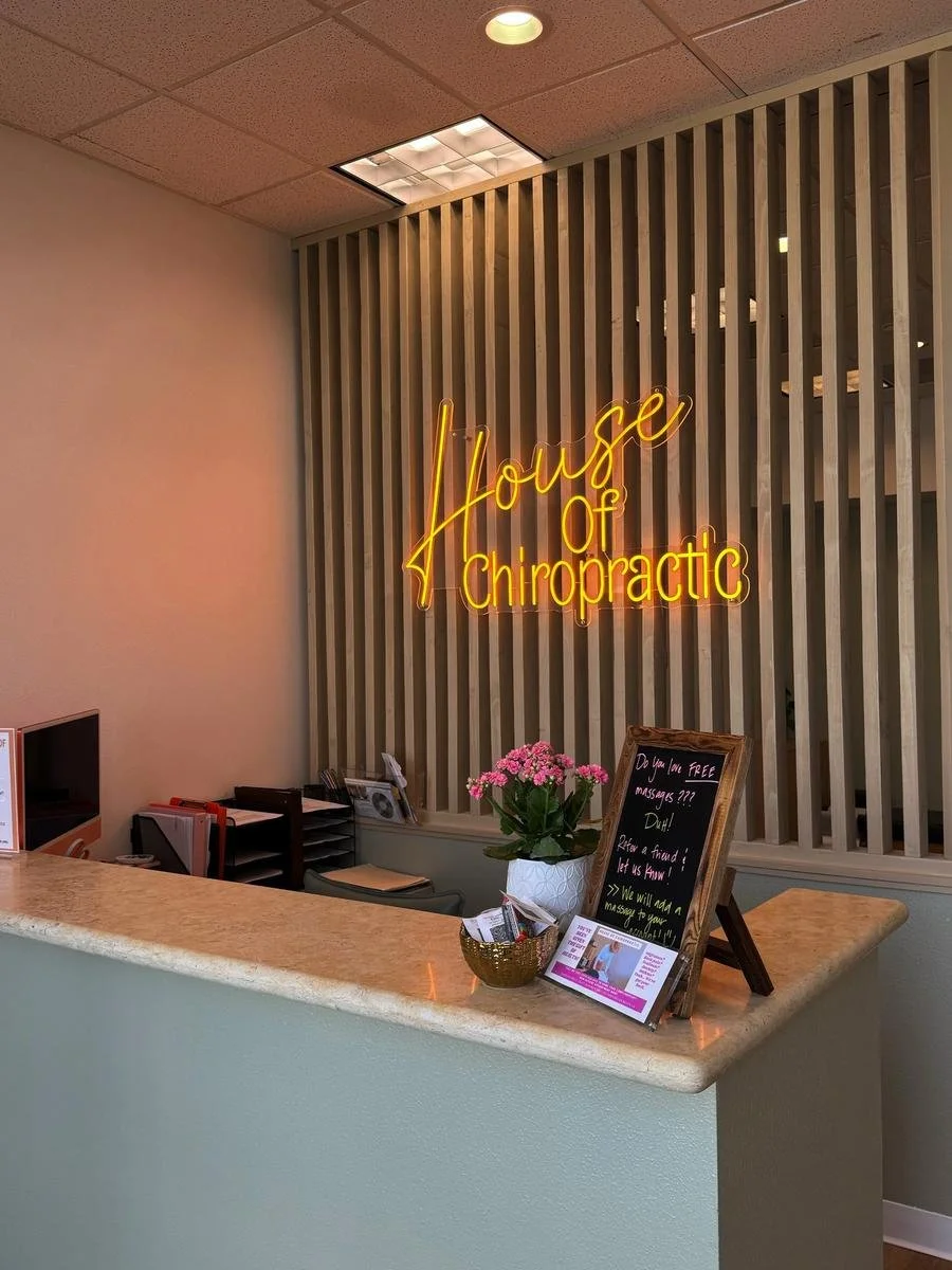 House of Chiropractic reception desk serving Fountain Valley patients