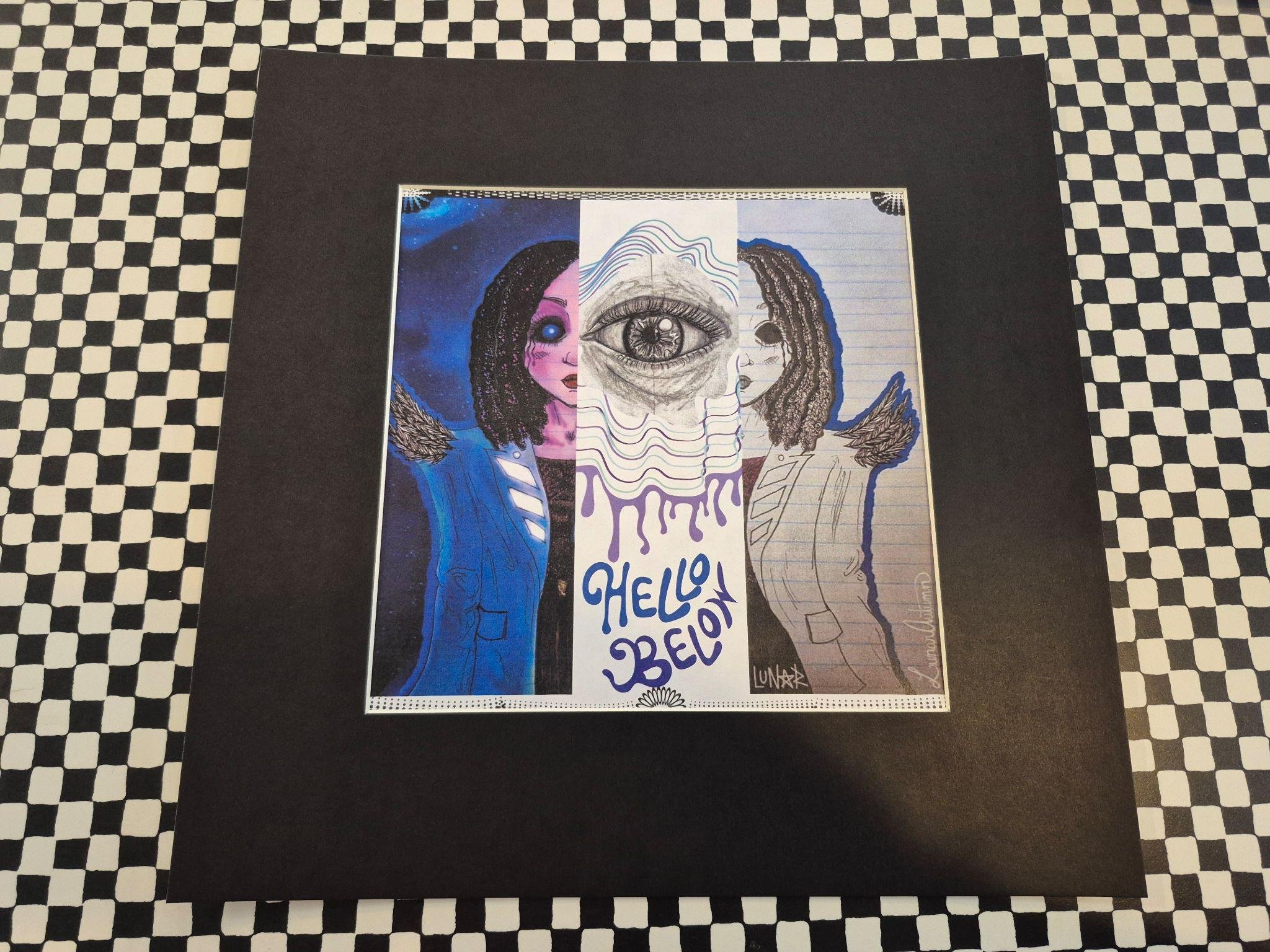 Printed zine page, as wall art.