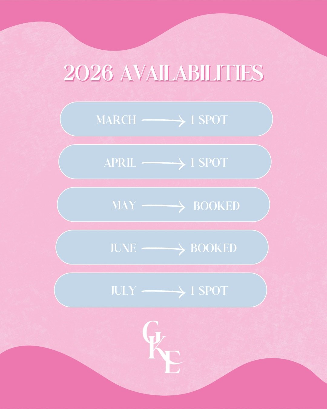 Here are my 2026 editing availabilities as of right now 📆

I had some cancellations, so if you&rsquo;re looking for a last-minute spot for copy editing or proofreading, please reach out now!

I&rsquo;m so excited for all the amazing projects I have 