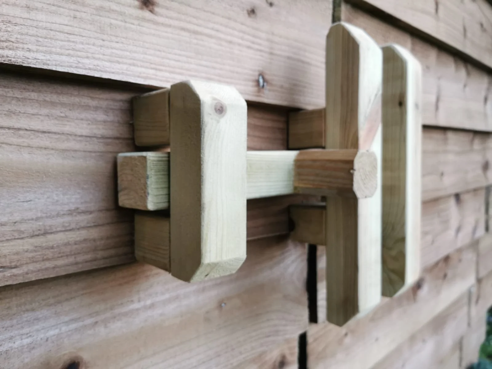 Bespoke timber latch system for customer wanting a rustic, natural feel. in Purley