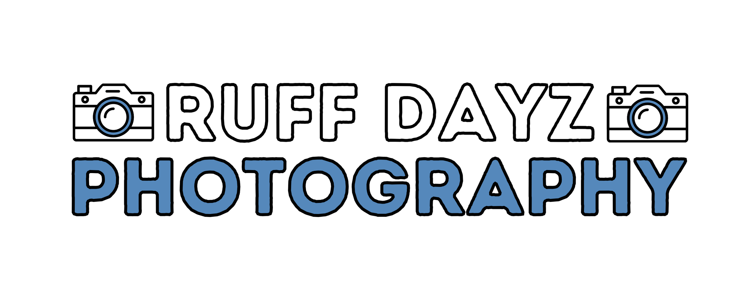 Ruff Dayz Photography logo featuring two camera icons and bold white and blue text on a black background.