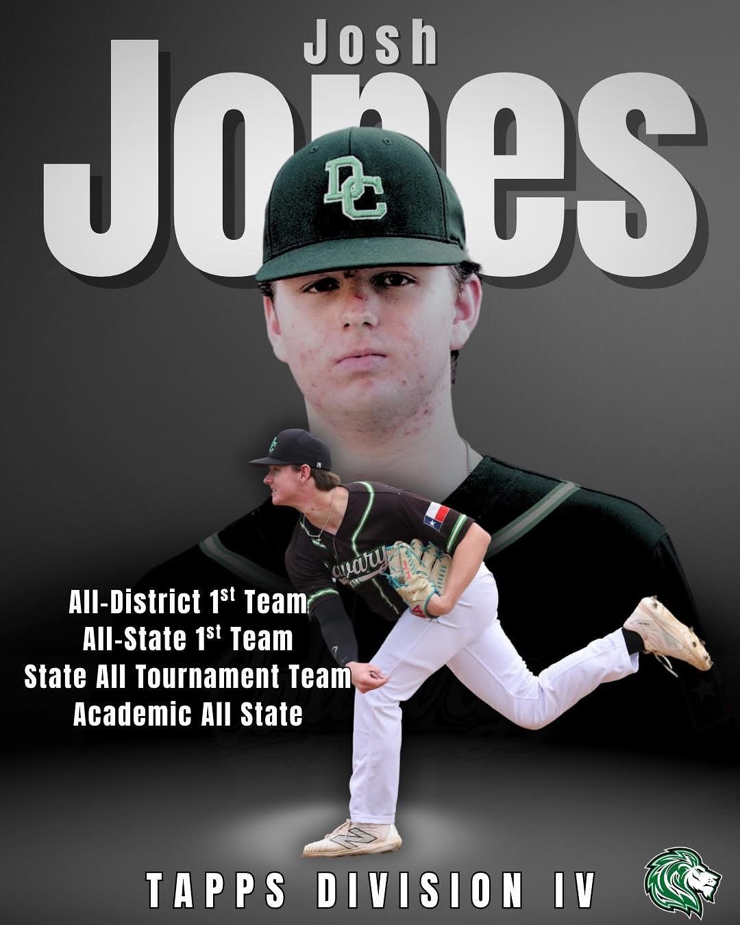 Congratulations to these eight seniors for TAPPS recognitions in baseball: Josh Jones, Deacon Junk, Blake Leonard, Jayce Hawkins, Kam Bielss, Chandler O&rsquo;Neall, Dominic Roberts, and Jadon Sammons. 
Lions, we celebrate your outstanding achievemen