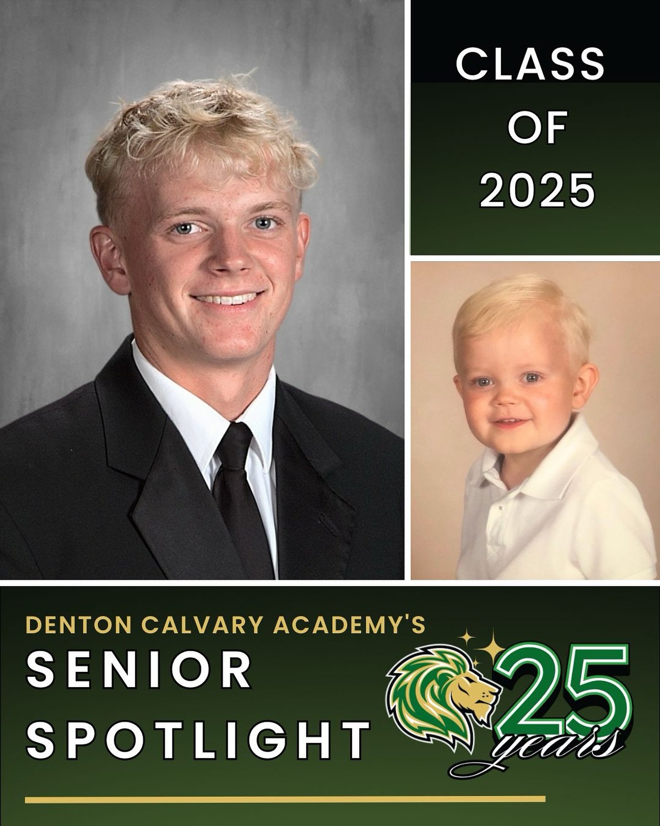 💚CLASS OF 2025 SPOTLIGHT💚
Today&rsquo;s feature is Josh. After graduation, he plans to attend Oklahoma Tech to study HVAC. His hope for the future is to do all his work for God. 

While at DCA, Josh has enjoyed playing sports with his friends, espe
