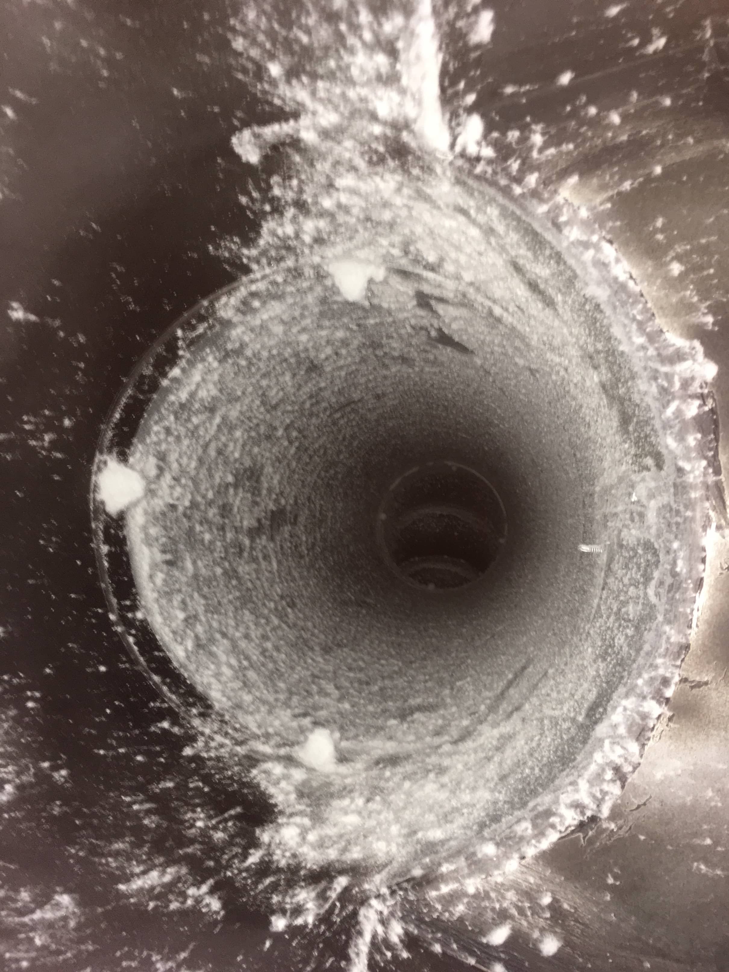 Close-up of a dirty air duct