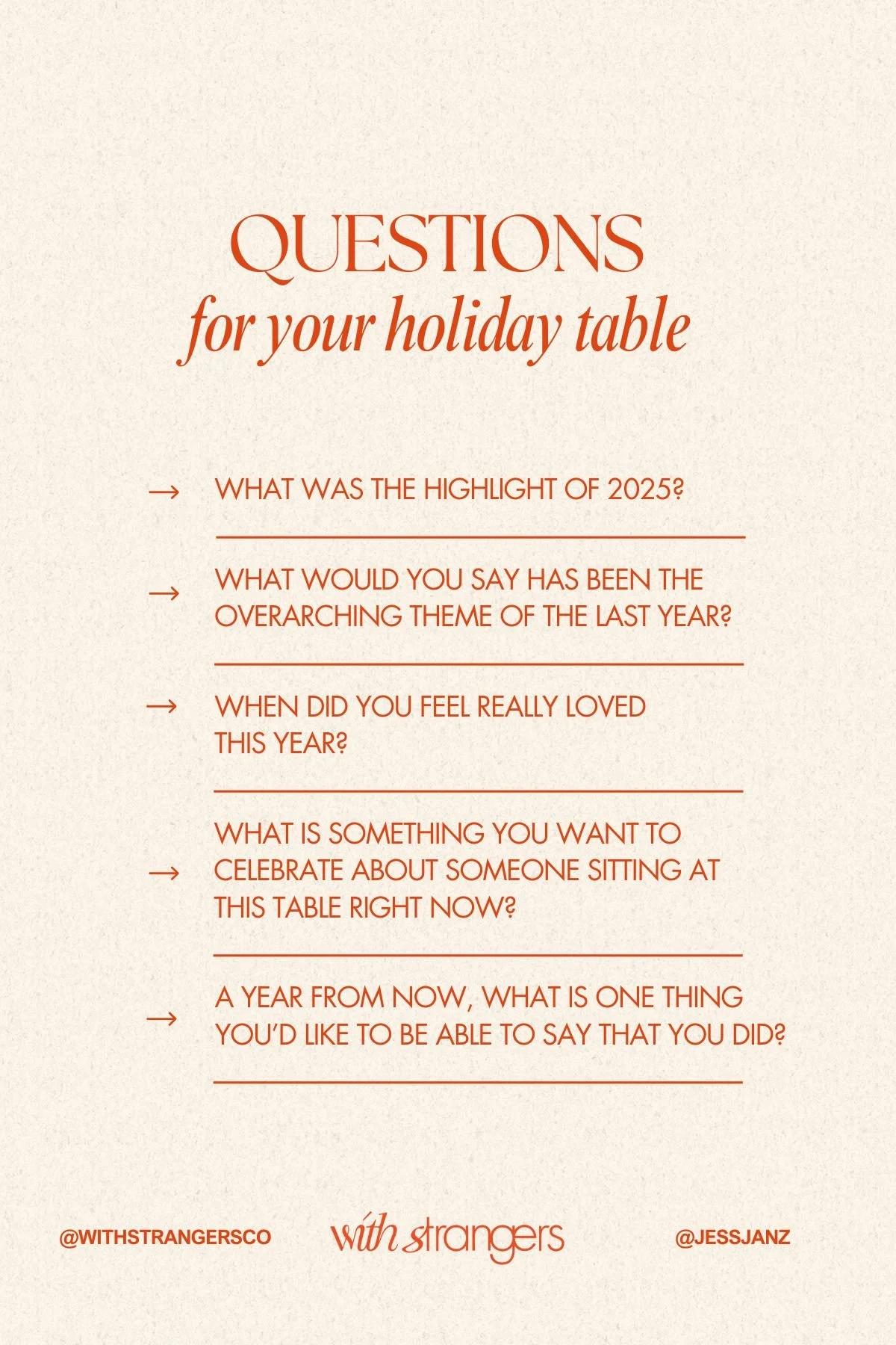 Questions For Your Holiday Table