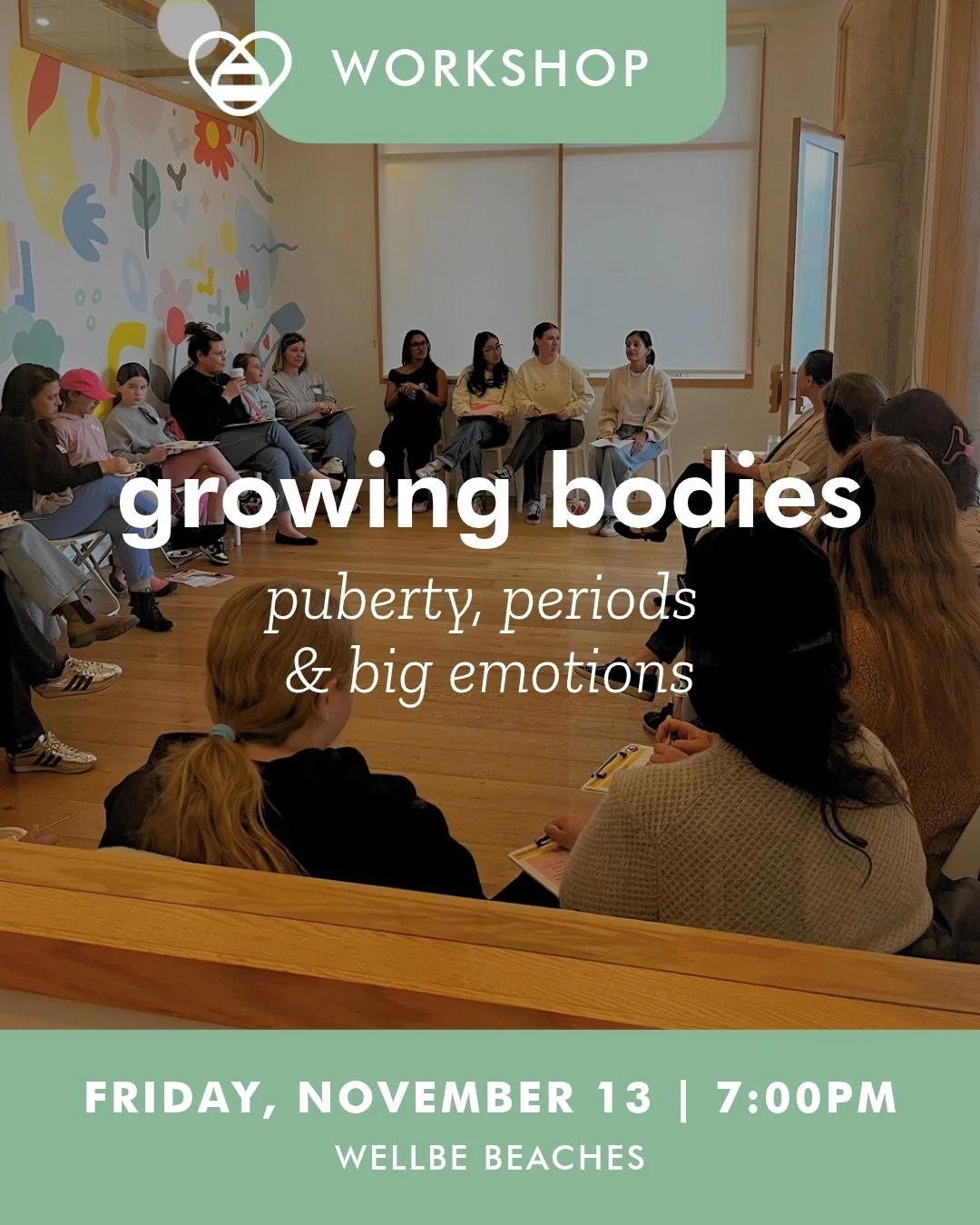 growing up comes with a lot of questions 💛

what&rsquo;s happening to my body? is this normal? when will I get my period? why do my feelings suddenly feel so big?

our next growing bodies: puberty, periods + big feelings workshop is coming up on fri