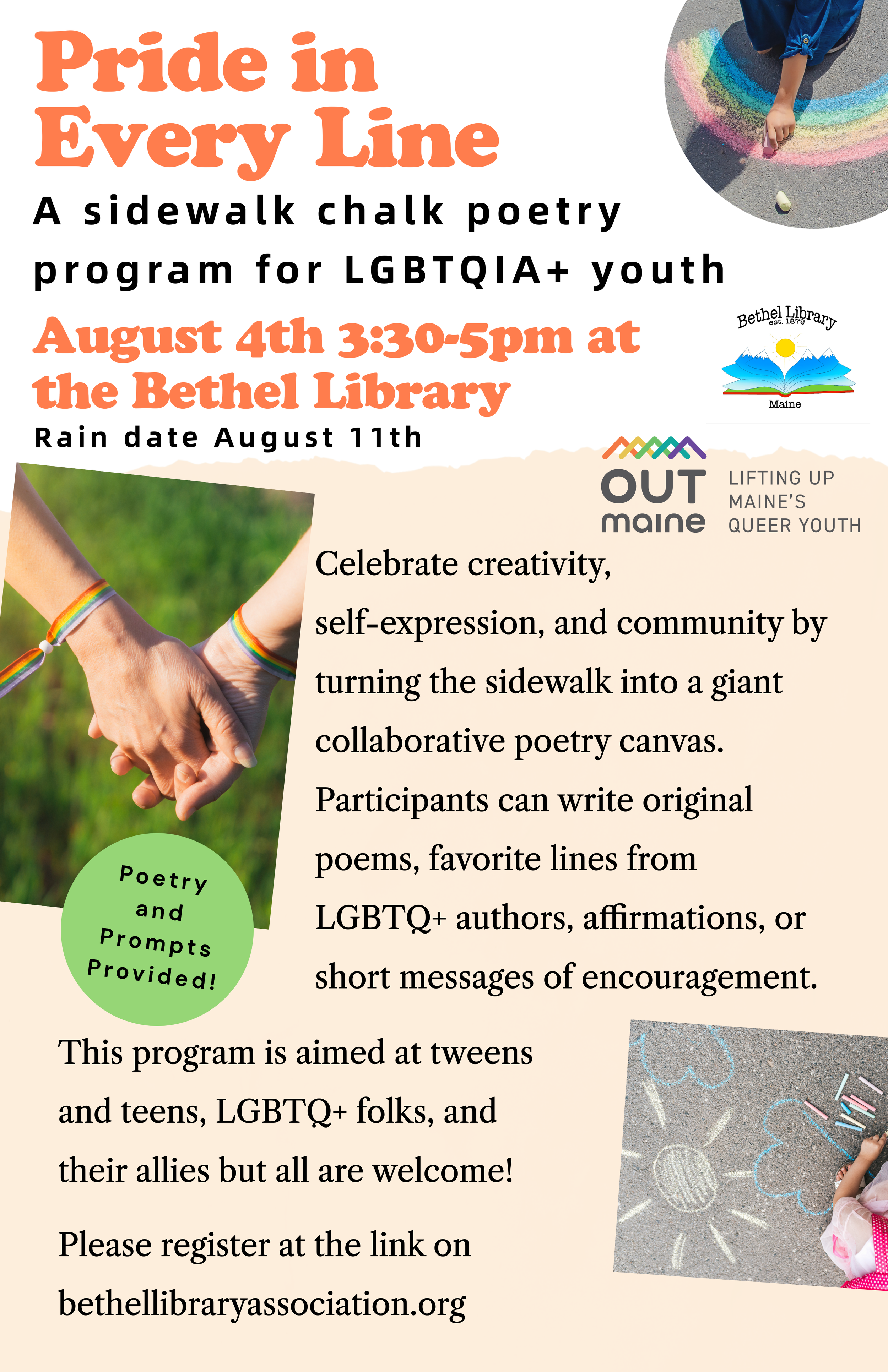 Pride in Every Line: A sidewalk chalk poetry program for LGBTQIA+ youth