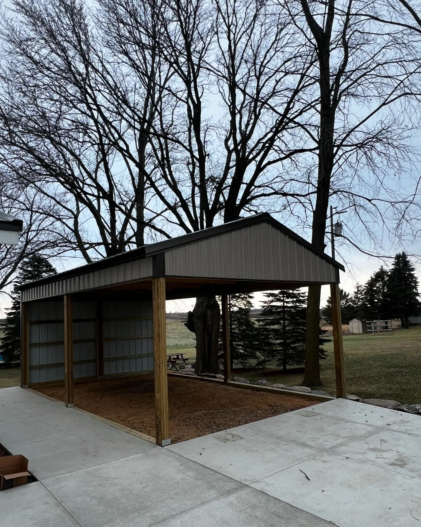 Quick custom carport build! This client was looking for a cost effective way to keep another one of his vehicles out of the elements and the sun, and we made it happen for him.