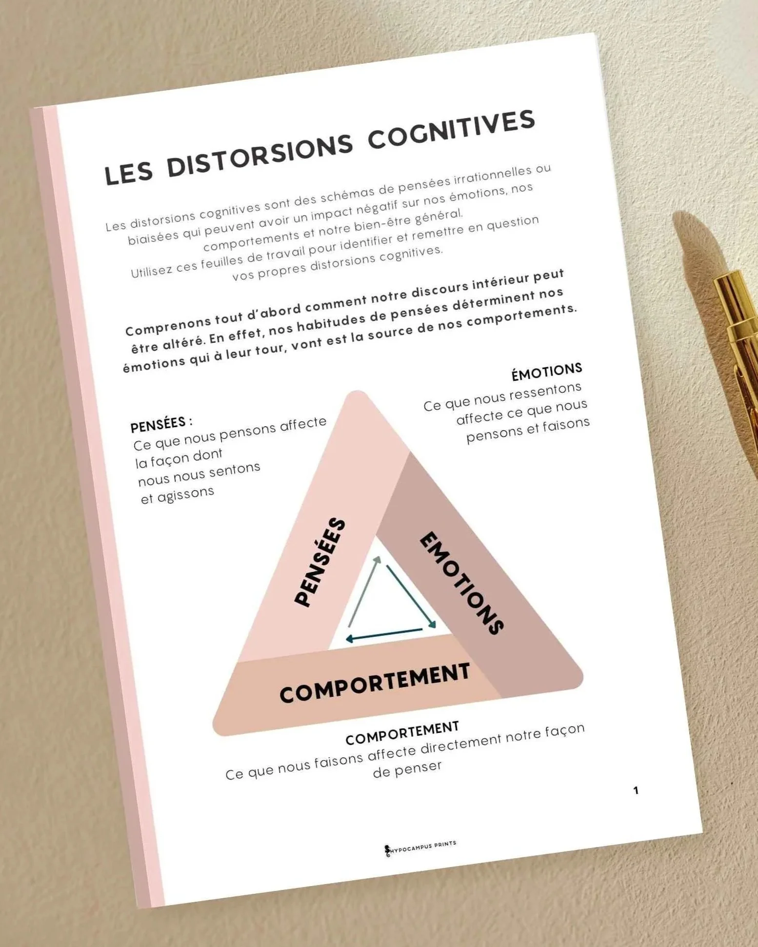 Fiche TCC sur les distorsions cognitives