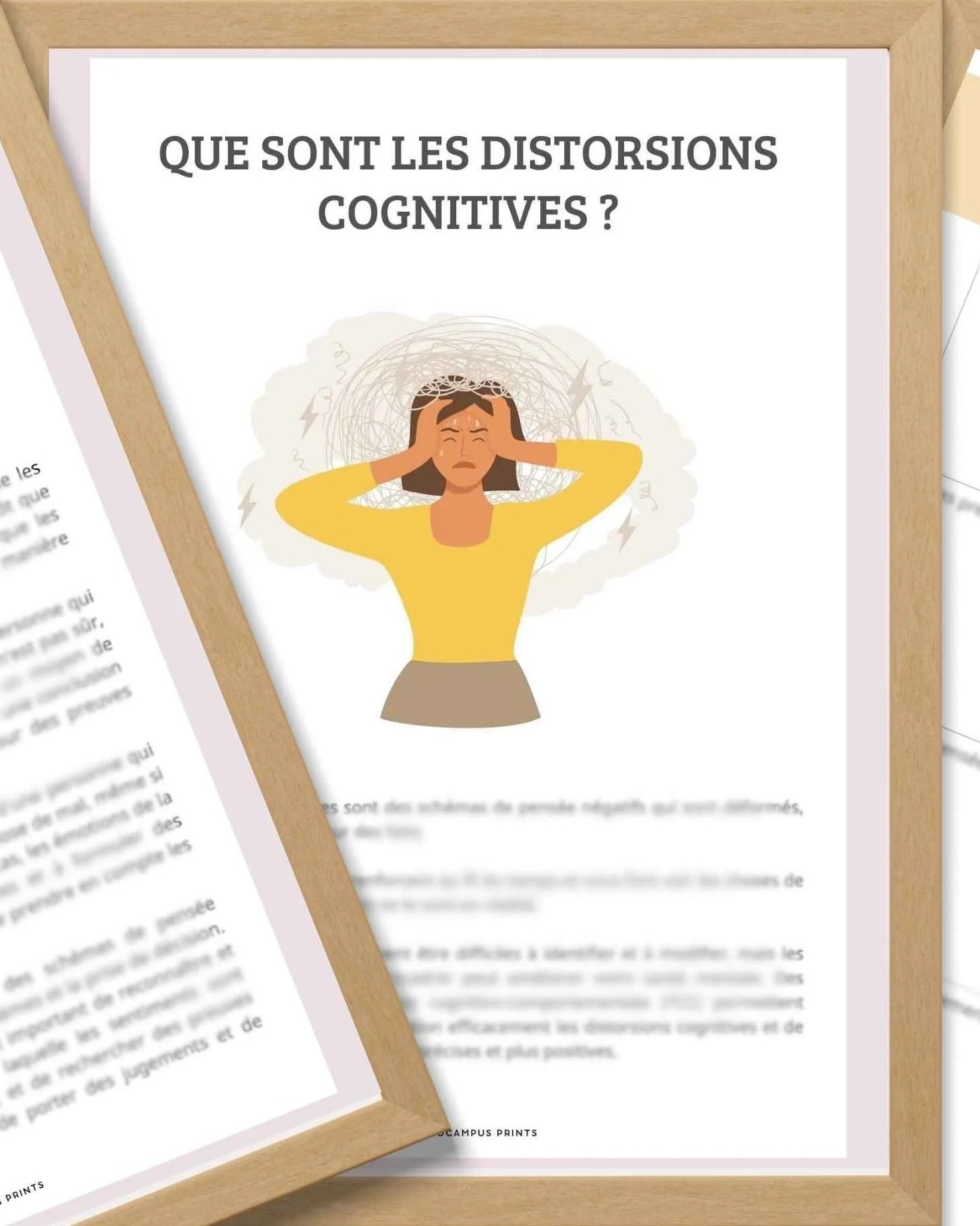 Fiches de travail et cartes flash sur les distorsions cognitives